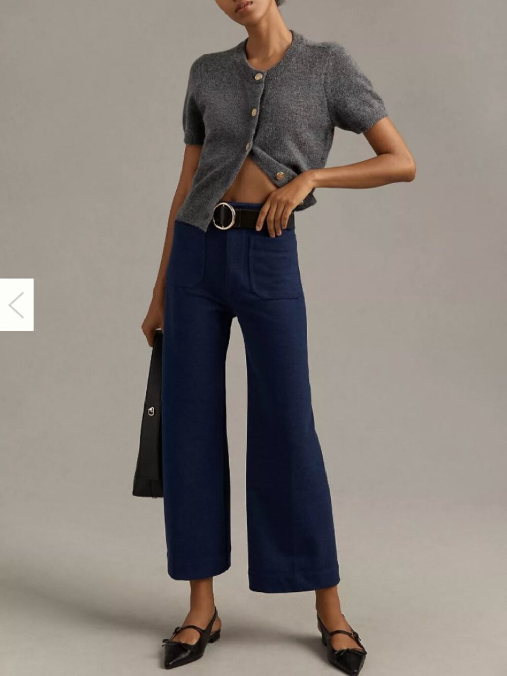Anthropologie NWOT Maeve The Colette Cropped Wide Leg Pants Brushed Knit Edition